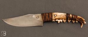    Couteau droit forgé par Pierre Henri Monnet - Mâchoire de renard et 90McV8