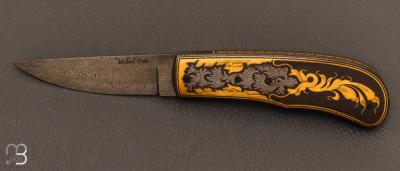  Couteau  "  Custom" pliant par Michael Veit - Turckish Twist Damascus