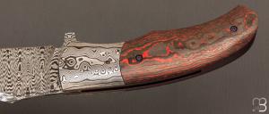   Couteau " Ovophis  " custom pliant par Milan Mozolic - Fatcarbon et Damas