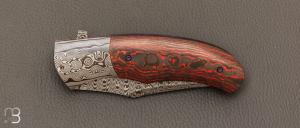   Couteau " Ovophis  " custom pliant par Milan Mozolic - Fatcarbon et Damas