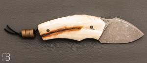   Couteau " Prototype " custom par Christophe Arbogast - Ivoire de phacochère et lame en 80CrV2