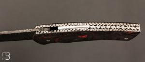 Couteau " Quetsche " Liner-Lock flipper par Louis Contat - Fatcarbon® et lame damas