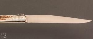  Couteau " Queue de Crotal " en bois de cerf par Mathieu Herrero