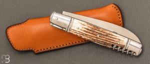 Couteau " Rumilly 4 pièces " par Romain Alvarez - Bois de cerf et RWL34