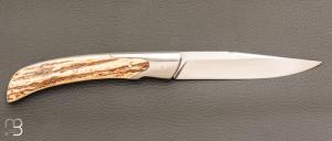    Couteau " Slipjoint " par Manu Benoist - Croûte de mammouth et RWL34