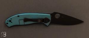 Couteau Tenacious R.I.L Blue Titanium Black Blade by Spyderco- C122TIBLBKP