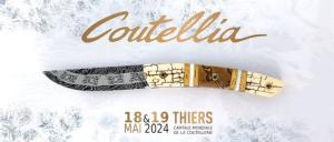  Couteau " le Thiers® " par Tim Bernard - Ivoire de mammouth / Morse et lame damas multi barreaux