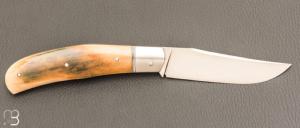 Couteau  " Tocard " custom de Jérôme Bellon - Ivoire de mammouth et RWL34