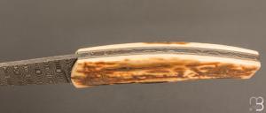   Couteau " custom " de Alain & Joris Chomilier - Ivoire de mammouth et damas "spirographe" de Vegas Forge
