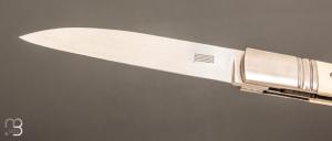   Couteau " custom " Liner lock de Giuseppe Pala - Ivoire de mammouth et lame en RWL34