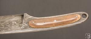   Couteau custom fixe de Hank Knickmeyer- Morse et damas