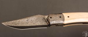   Couteau " custom " de Berthelemy Gabriel - La Forge Agab - Ivoire de mammouth et lame damas
