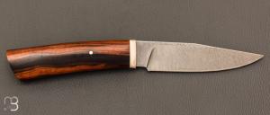   Couteau droit par Nicolas Mestrallet - Atelier du couteau de Vaunaveys - Lame forgée acier damas et bois de fer