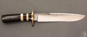  Couteau droit par Mickaël Moing - Ebène et lame en 100Cr6