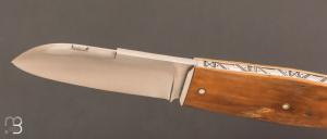   Couteau " galet de poche " pliant par Bastien Toubhans - Atelier Beau Merle - Mammouth et RWL34