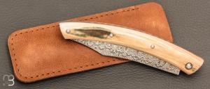 Couteau " le Thiers 11CM " par Cognet - Ivoire de mammouth et lame damas