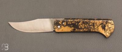 Couteau " piémontais " par David Margrita - Mbull Knives - Laiton plié et lame en XC75