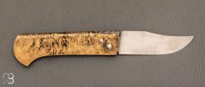 Couteau " piémontais " par David Margrita - Mbull Knives - Laiton plié et lame en XC75