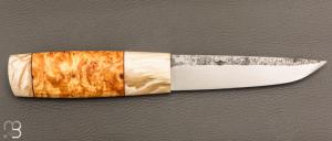  Couteau " puukko " custom Nordique  de Laurent Juhel - Boeuf musqué et bouleau