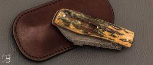   Couteau " slipjoint " par Louis Blanchet Kapnist - Ivoire de mammouth et lame damas