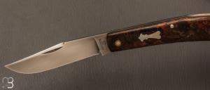  Couteau " custom slipjoint "  par Don Hanson III - Rag Micarta WW2 et lame en W2