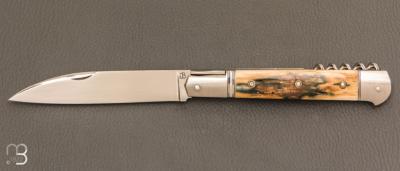    Couteau " Issoire 3 pièces " custom de Jérôme Bellon - Ivoire de mammouth et RWL34