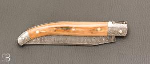   Laguiole custom de Jérôme Bellon - Ivoire de mammouth et damas