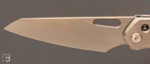 Couteau  "  Vision R " WE KNIFE Snecx design - Gray Silver Titanium, Silver Bead Blasted