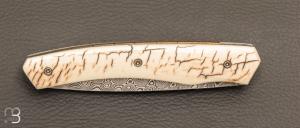 Couteau " 1820 damas " - 200 ans Maison Berthier - Mammouth et Damasteel