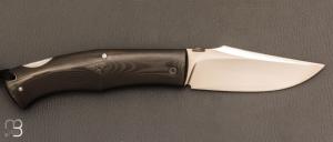 Couteau " BadAss " custom lock-back par Raphaël Durand - fibre de carbone unidirectionnelle et RWL34