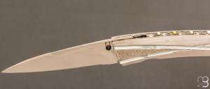   Couteau " Bamboo " custom par Koji Hara - Nacre et Cowry Y