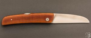 Couteau " Bohème " pliant pompe arrière par Berthier - Micarta et 14c28n