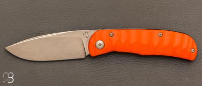 Couteau "Citizen full custom" par Sacha Thiel - G10 orange texturé et RWL34