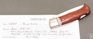    Couteau " Drop "  custom lock-back par Raphaël Durand - Micarta et RWL34