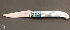  Couteau " Interprétation Laguiole " custom de Stéphane Sagric - Nacre et RWL34