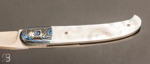  Couteau " Interprétation Laguiole " custom de Stéphane Sagric - Nacre et RWL34