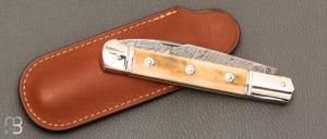 Couteau  " Issoire " custom de Jérôme Bellon - Mammouth et damas