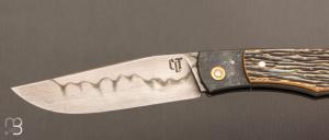  Couteau " Jack " pliant par Tanguy Coillot - Laiton sculpté et lame en C130