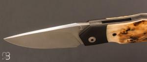 Couteau " Jinbei " custom de Gaël Chevalier - Ivoire de mammouth et RWL34