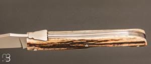   Couteau " Laguiole " custom par Nicolas Couderc - Bois de cerf et RWL34