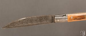 Couteau " Laguiole Droit " custom de Jérôme Bellon - Mammouth et damas