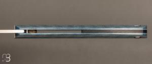   Couteau " Le 05 " par MTBlades Benjamin Thuillier - Paperstone bleu et lame en 14C28