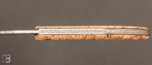  Couteau  "  Le Passager " de Pierre Thomas - Atelier Odae - Bouleau norvégien et 14c28n