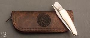   Couteau " Liner-lock custom " de Berthelemy Gabriel - La Forge Agab - Ivoire de mammouth et RWL34