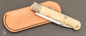   Couteau "Lock-Back" custom de Jean Baptiste Leveque - Ivoire de phacochère et lame en D2