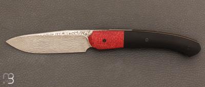 Couteau " Merops " Liner-Lock Micarta et lame damas par Olivier Lamy