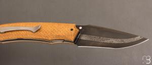   Couteau  "  custom " Micarta et damas de Berthelemy Gabriel - La Forge Agab