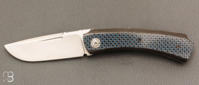   Couteau " Mini Bec " fait main par Alain SITZ - Fibre de carbone et lame en 14c28