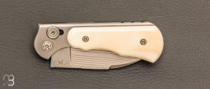 Couteau " Morphalou " par Éric Parmentier - Mammouth et VG10 Suminagashi