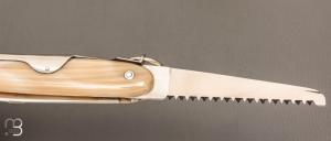 Couteau " Navette 3 pièces 13cm " par Mongin - Corne blonde